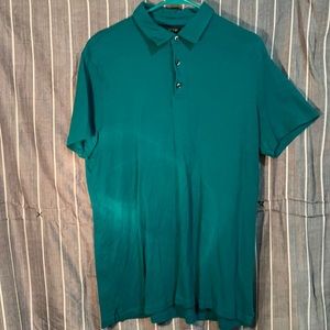 APT9 short sleeve three button polo green